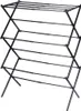 A black, foldable, telescopic clothes drying rack is shown against a white background. Anteprima dell’immagine prodotto