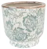 Clayre & Eef Blumentopf Ø 17x15 cm Grün Beige Keramik Produktbild-Vorschau 1