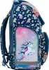 A side view of a child's backpack with a unicorn and rainbow design. Náhľad obrázku produktu