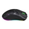 A black gaming mouse with RGB lighting is shown against a white background. Podgląd zdjęcia produktu