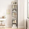 Weisses Stehendes Bücherregal Hoher Skandinavischer Produktbild-Vorschau 3