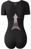 Damen Body mit Formeffekt Kurzarm Basic Trainings-Sport Produktbild-Vorschau 3