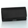 A black leather phone case with a belt clip is shown against a white background. Produktbild-Vorschau