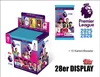 A display box of Topps Premier League 2025/26 trading cards, with a single pack shown separately, and branding. Produktbild-Vorschau