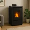 Peletová kamna Anita 7,6 kW černá Sannover + instalační Náhled obrázku produktu 3