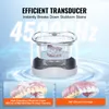 Promotional image for an ultrasonic cleaner for dental items, showing the device in use and highlighting its cleaning capabilities. Produktbild-Vorschau