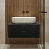 A modern bathroom vanity with a sink and wooden wall paneling. Náhled obrázku produktu