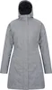 A grey jacket with a hood is shown against a white background. Produktbild-Vorschau