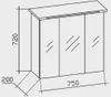 PELIPAL TRENTINO 770/800 Spiegelschrank / Graphit / LED Produktbild-Vorschau 3