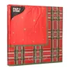 20 Servietten Tartan - Schottenkaro rot mit Sterne 40x40cm Produktbild-Vorschau 2