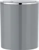 A grey cylindrical trash can with a silver lid. Produktbild-Vorschau