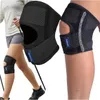 Collage of a person wearing a knee brace while hiking and a close-up of the knee brace. Produktbild-Vorschau