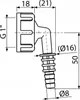 A technical drawing with dimensions of a plumbing fitting. Produktbild-Vorschau