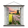 MuchoWow® Textilposter Aussicht - Tulpen - Mühle - Abend Produktbild-Vorschau 1