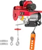 A red electric hoist with a control pendant and accessories, shown against a white background. Podgląd zdjęcia produktu
