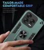 A hand holding a green phone case with a ring stand. Produktbild-Vorschau