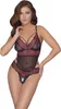 Spitzen-String-Bodysuit im Schritt - Schwarz/Rot Produktbild-Vorschau 1