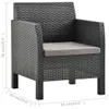Gartenstuhl mit Kissen Anthrazit 63x65x76 cm PP Rattan Produktbild-Vorschau 6