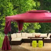 Gartenpavillon 4x3m Deluxe Pavillon Outdoor stabil Bordeaux Produktbild-Vorschau 9