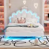140 x 200cm Lit double plat, lit de princesse en forme de Voir les images du produit 1