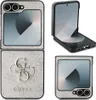 A collage of images showing a pink Guess flip phone case for a Samsung Z Flip 6. Náhľad obrázku produktu