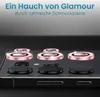 A close-up of a smartphone camera lens array with decorative rings around the lenses. Produktbild-Vorschau