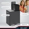 WELLGRO Treteimer 2x15L Grau – Edelstahl mit Softclose & Produktbild-Vorschau 3