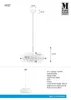 A technical drawing and a smaller illustration of a pendant light with dimensions and product specifications. Podgląd zdjęcia produktu