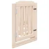A wooden dog gate with a door, shown from a side-angle. Náhled obrázku produktu