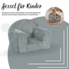 Mini Kindersessel Cord Hellgrau – Kinder Sessel mit Produktbild-Vorschau 2