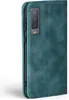 A teal-colored flip case for a smartphone is shown from a side-angle. Produktbild-Vorschau