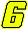 Nálepka závodní číslo pro motocykl "6" Race Moto GP, žlutá Náhled obrázku produktu 1