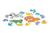 A collection of safari animal-themed puzzle pieces scattered on a white background. Náhled obrázku produktu