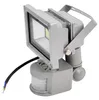 A gray LED floodlight with a motion sensor is shown against a white background. Produktbild-Vorschau