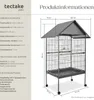 tectake® Vogelkäfig Bubi in Hammerschlagoptik 85 x 60 x 168 Produktbild-Vorschau 5