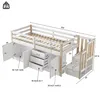 MODFU Dětská postel 90x200 Patrová postel s rámem, schody a Náhled obrázku produktu 5