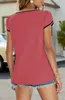 ASKSA Sommer Damen T-Shirt Rundhals Kurzarm Blütenblatt Produktbild-Vorschau 4
