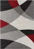 Kurzflor Teppich Geometrisch Muster Meliert Beige Grau Rot, Produktbild-Vorschau 1