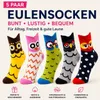 Damen Eulensocken 5er Set – Lustige bunte Socken Produktbild-Vorschau 2