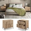 A bedroom scene with a bed and nightstands, and separate shots of the nightstands. Náhled obrázku produktu