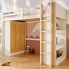Lit mezzanine, 90 × 200 cm, avec éclairage LED, armoire et Voir les images du produit 2