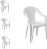 4x Outdoor Stapelstuhl Bistrostuhl Gartenstuhl Ischia Weiß Produktbild-Vorschau 2