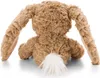 The back view of a brown plush bunny toy with long ears and a white tail, sitting on a white surface. Náhľad obrázku produktu