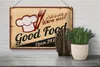 Blechschild Retro 30x20cm Cold drinks and warm meal Produktbild-Vorschau 5