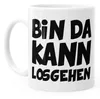 Kaffee-Tasse Bin da kann losgehen einfarbig MoonWorks® weiß Produktbild-Vorschau 2