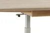 Close-up view of the underside of a table, showing the extension mechanism and a table leg. Produktbild-Vorschau