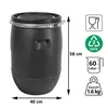 plasteo® 60 Liter Weithalsfass schwarz mit Deckel und Produktbild-Vorschau 2