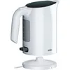 A white electric kettle with a black lid and a power base, shown against a white background. Produktbild-Vorschau