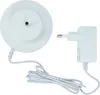 A white charging station and a white power adapter are shown on a white background. Produktbild-Vorschau