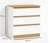 Kommode Schubladenkommode modern weiß Eiche - 3 Schubladen Produktbild-Vorschau 6